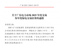 广东：2025年度绿电双边协商交易电能量成交均价0.38658元/度