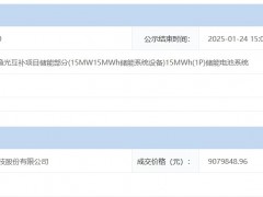 0.605元/Wh！宁德时代预中标深能渔光互补项目15MW/15MWh储能系统设备采购